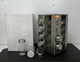 Especiero giratorio de acero inoxidable 16 tarros