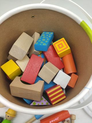 Juguete madera bloques construcción