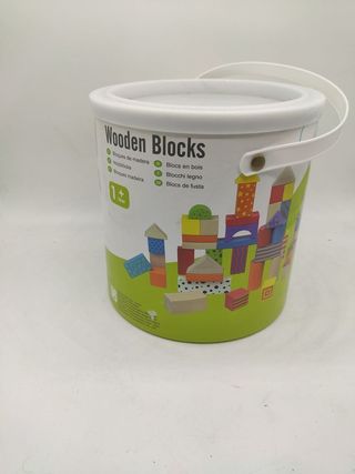 Juguete madera bloques construcción