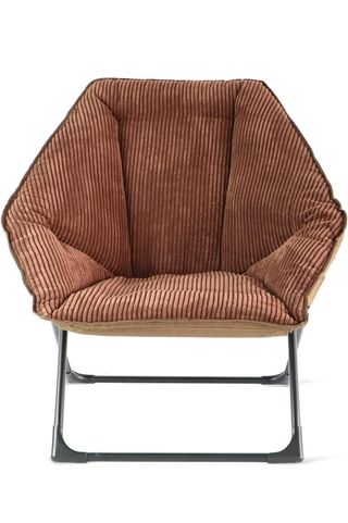 SILLA DE PIEL SINTÉTICA HEXAGONAL MARRON