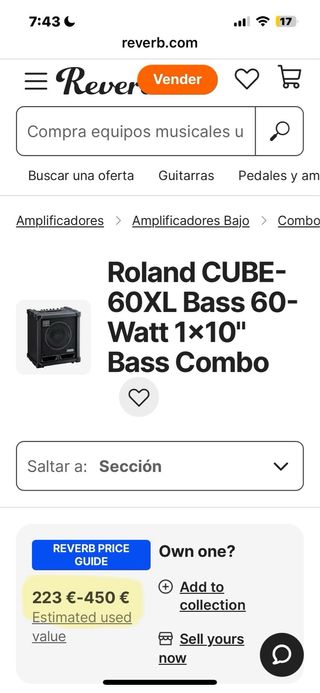 ROLAND CUBE 60XL BASS amplificador