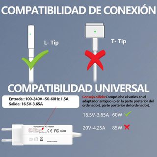 *Cargador 60W tipo L para MacBook*
