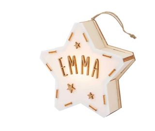 Estrella madera personalizada con luz led