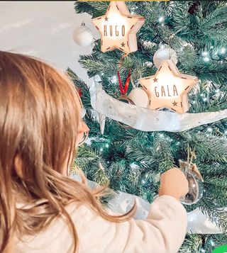 Estrella madera personalizada con luz led