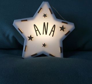 Estrella madera personalizada con luz led