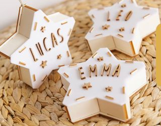 Estrella madera personalizada con luz led