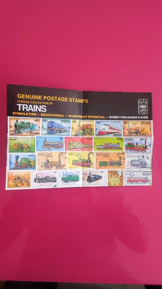 Colección de sellos de trenes