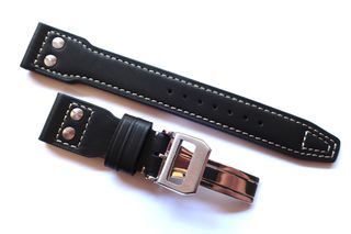 Correa 22mm Piel Negra Beige Naranja 22/18mm IWC