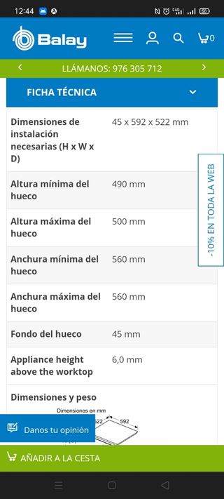 Placa Balay Vitrocerámica