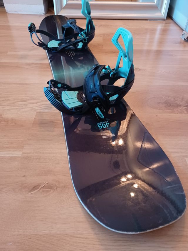 Tabla Snowboard con fijaciones de iniciación