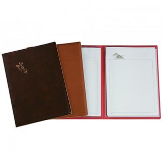 PORTA MENUS PARDO 4 FUNDAS CON LAMINAS LITOGRAFIAD