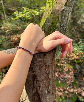 Pulsera hecha a mano baño oro rosa