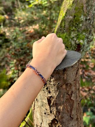 Pulsera hecha a mano baño oro rosa