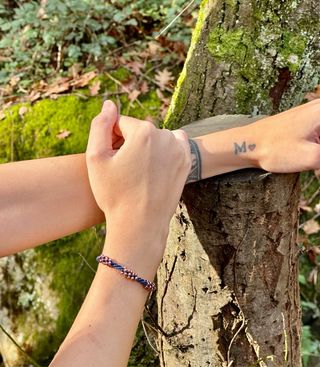 Pulsera hecha a mano baño oro rosa