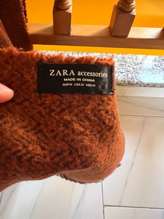 bufanda zara oversize marrón teja