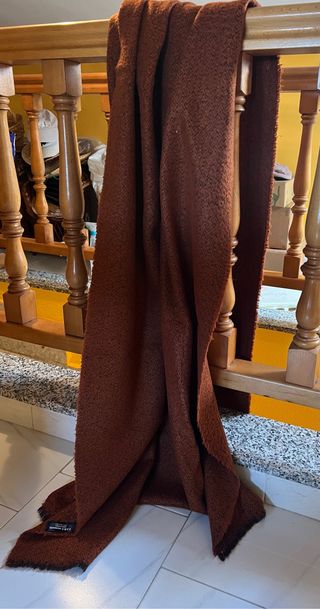 bufanda zara oversize marrón teja