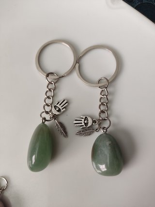 2 Llaveros de ágata verde