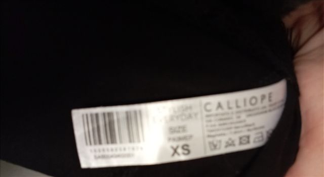 Calliope maglia nera manica lunga pizzo mis.XS