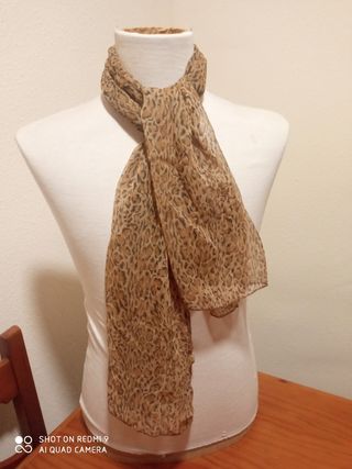 Pañuelo de leopardo vintage en gasa como nuevo