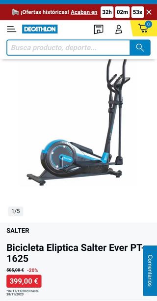 Bicicleta Eliptica Salter Ever PT• 1625
