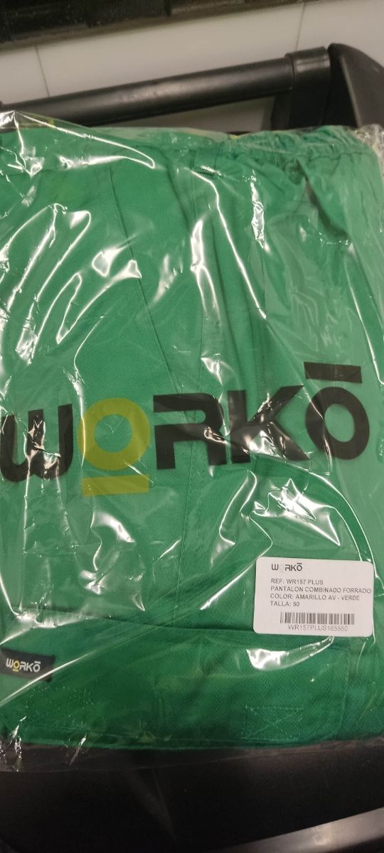 Pantalón de trabajo WORKO HV verde/amarillo