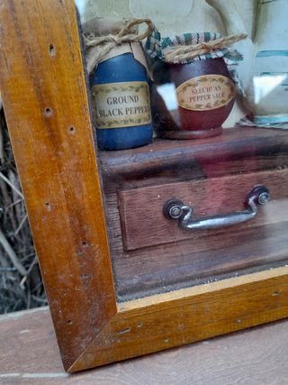 CUADRO ANTIGUO EN URNA. LEER DESCRIPCIÓN