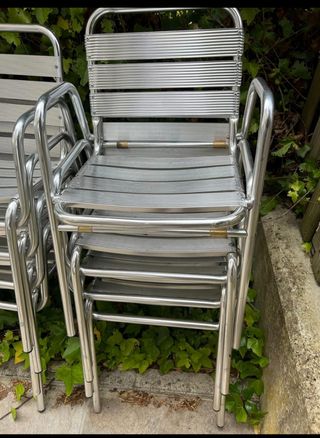 Sillas y mesas aluminio terraza