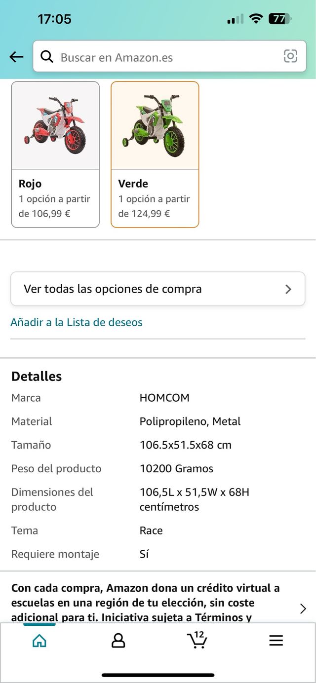 moto eléctrica para niños