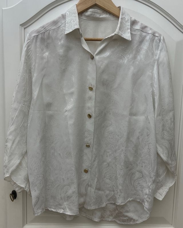 Camicetta bianca damascata tg 40