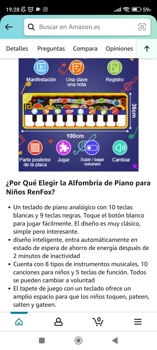 Alfombrilla musical piano