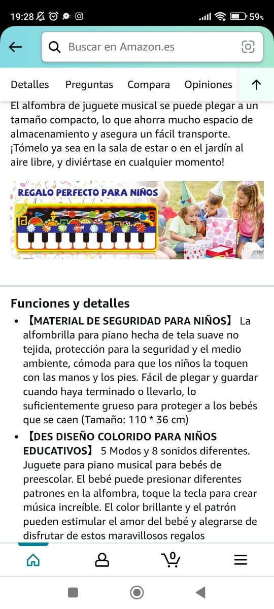 Alfombrilla musical piano