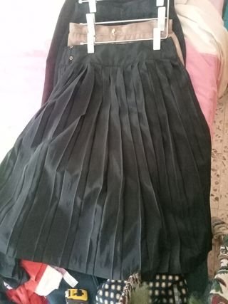vintage falda plisada negra T.42-44