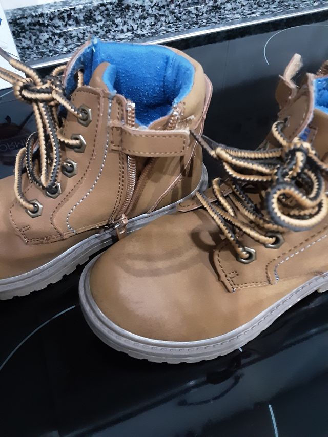 botas Freestyle núm. 28 cordones cremallera marrón