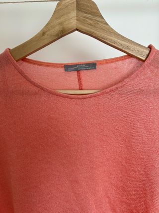 Blusa punto y gasa Zara