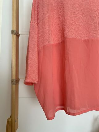 Blusa punto y gasa Zara