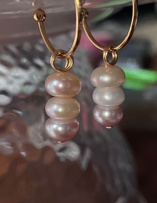 2 charms o colgantes de perla cultivada rondelle