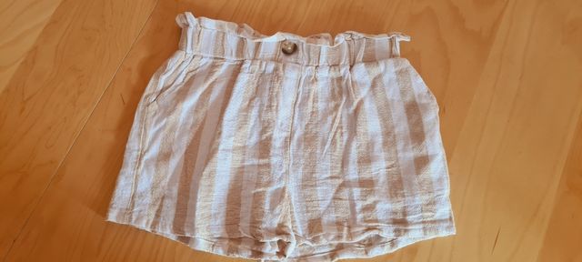 Pantalón corto lino rayas