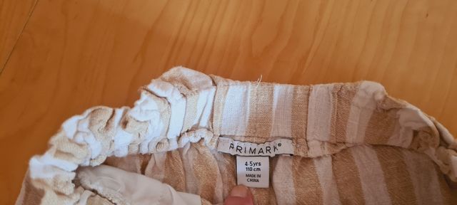 Pantalón corto lino rayas