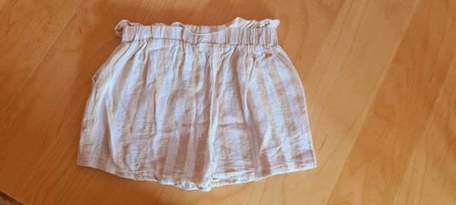 Pantalón corto lino rayas