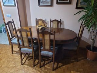 Mesa salón extensible de madera maciza