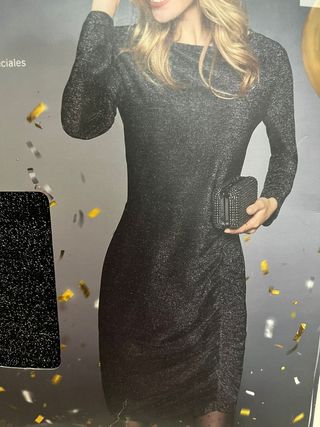 Vestido negro efecto brillante