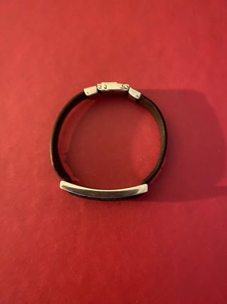 Pulsera de cuero y acero Lotus