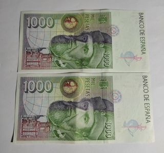 Billetes de mil pesetas son dos (correlativos)
