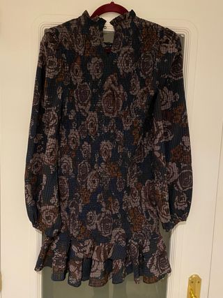 Vestido estampado nido de abeja