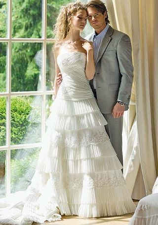 Vestido novia satén blanco