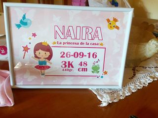 Laminas personalizadas. Cuadro natalicios