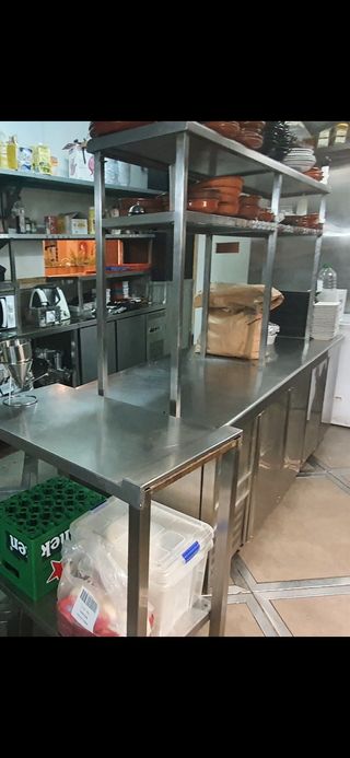 MESA FRIA CENTRAL ISLA 2 CARAS 6 PUERTAS 225cm