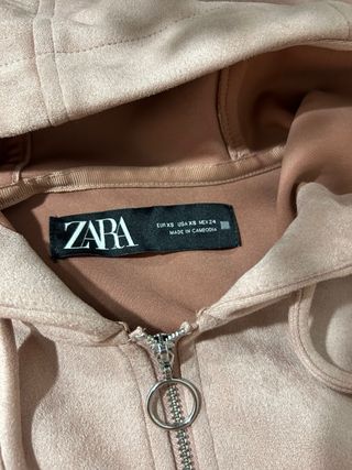 Sudadera antelina rosa Zara