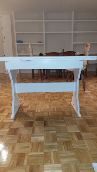 Mesa madera blanca xtensible