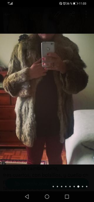 Abrigo Piel Pelo Vintage .